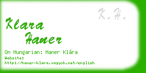 klara haner business card